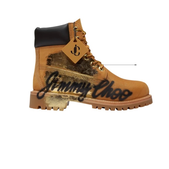 🔥 NWT Timberland x Jimmy Choo EXCLUSIVE collab graffiti boots - w 7.5 - Picture 2 of 15
